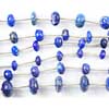 Beads, Lapis (natural), 6mm hand-cut faceted Roundel C grade, Mohs hardness 5-6. Sold per 7 Inches Strand Royal Blue color beads. Lapis lazuli is a deep blue with a touch of purple and flecks of iron pyrite. Lapis consists of Lapis (blue, calcite (white streaks) and silver flakes of pyrite. Deep blue color gemstones are of best kind. 